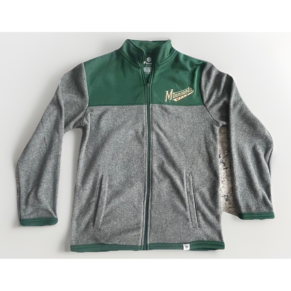 Minnesota Wild Performance Fleece Jacket Small Gray NHL Full Zip Embroidered